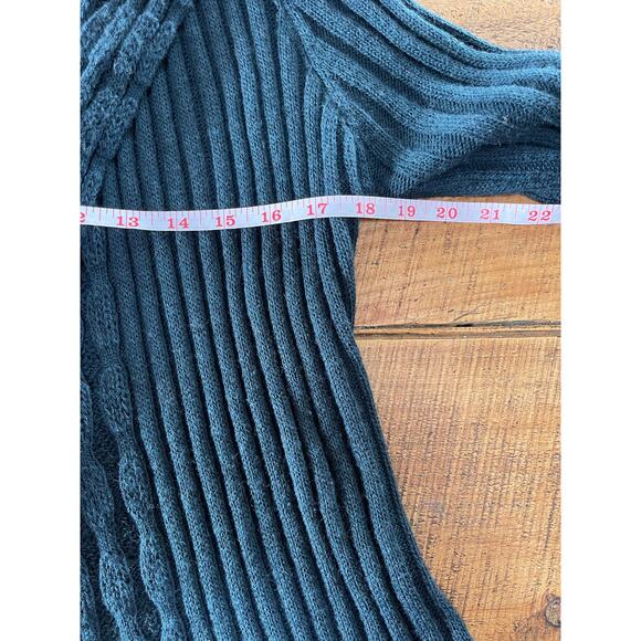 Womens Hekla & Co Dark Teal Wool‎ Blend Open Front Cardigan Sweater Size Large - Picture 8 of 8